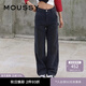 moussy 女裝新款中性風(fēng)口袋細節長(cháng)款直筒牛仔褲010GSK11-0380 021淺黑色 S 00001
