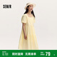 森馬連衣裙女溫柔系木耳邊方領(lǐng)夏季泡泡袖娃娃裙甜美107424114030
