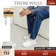 THOM WILLS【雷軍同款】厚底小白鞋男增高真皮商務(wù)透氣板鞋休閑皮鞋夏季男鞋 白色G931-1 (霧面牛皮) 40 /7碼