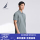 諾帝卡（NAUTICA）【單件直降】男裝25春夏新款商務(wù)休閑舒適親膚棉氨透氣短袖POLO男 霧霾藍(lán)41H L