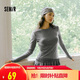 森馬（Semir）長(zhǎng)袖T恤女純色木耳邊氣質(zhì)緊身冬2025荷葉邊上衣簡(jiǎn)約109725101008