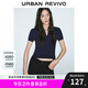 UR七夕2025秋季新款女裝時髦鏤空系帶修身短袖針織衫UYV950018 藏青 M