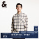 杰克·瓊斯（JACK&JONES）男裝春季時(shí)尚百搭通勤日常休閑襯衣寬松格紋翻領(lǐng)襯衫男224405014 A43油白 M 175