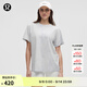lululemon丨All Yours 女士棉混紡 T 恤 *Wash LW3IRES 阿爾卑斯白淀粉藍牛仔藍水洗云紋 M