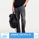 杰克·瓊斯（JACK&JONES）【七夕情人節(jié)禮物】25年男裝秋季直筒牛仔褲男黑灰色彈力褲子品牌 A16灰牛仔-非涼感 寬松直筒，卡碼拍小 31 175 W31/L30