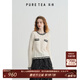 茶·愫【千金小香風(fēng)】puretea茶愫黑白撞色針織毛衣女綿羊毛2025春新款 暮白 S