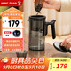 鳴盞飄逸杯玻璃內膽按壓式磁吸無(wú)桿泡茶壺茶水分離沖茶器茶具懶人茶壺