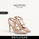 華倫天奴VALENTINO[禮物]女士 ROCKSTUD 漆皮鉚釘高跟鞋 裸粉色 38.5