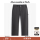 ABERCROMBIE & FITCH男裝24春秋美式復古baggy風(fēng)做舊潮流印花直筒休閑褲KI130-3066 黑色水洗 32 /30 (175/82A)
