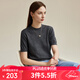 兆君2024秋冬純色簡(jiǎn)約精紡羊毛衫女半高領(lǐng)短袖打底薄針織衫 深空灰 L