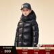 高梵黑金兒童鵝絨服4.0童裝羽絨服官方旗艦?zāi)信虚L(zhǎng)款連帽親子羽絨 曜石黑 170