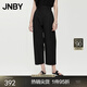 江南布衣（JNBY）夏季女裝鉛筆褲簡約休閑九分褲錐形全棉5O4E12480 001/本黑 L