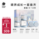 babycare歪頭仿母乳新生兒奶瓶禮盒防脹氣玻璃奶瓶4件套 靜謐藍(lán) 0-12月