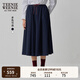 Teenie Weenie小熊女裝半身裙夏季簡約舒適松弛感優(yōu)雅氣質(zhì)長款傘裙 藏青色 L 170