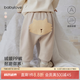 babylove嬰兒大PP褲秋冬加絨保暖寶寶長褲高腰護肚外穿百搭休閑褲 海鷗灰 90 cm