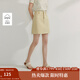 茵曼法式高腰牛仔短裙2025夏季女裝新款顯瘦a字包臀裙 卡其色 S