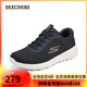 斯凱奇（Skechers）男鞋運動(dòng)跑步緩震輕便鞋厚底鞋216281 海軍藍色/橘色/NVOR 42