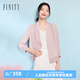 菲妮迪（FINITY）【新春】短外套2025春季新款簡(jiǎn)約開(kāi)襟V領(lǐng)氣質(zhì)上衣女 粉色 L