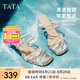 他她（TATA）法式水鉆高跟拖鞋女鞋氣質(zhì)透明底涼拖2025夏新款 銀色（蝴蝶款） 36