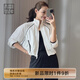 美洋（MEIYANG）冰紗防曬外套UPF100防護(hù)帥氣撞色線條立領(lǐng)短款?yuàn)A克時(shí)尚新款外套女 白色 L