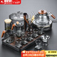 正揚(yáng)玻璃茶具套裝辦公高檔整套功夫茶盤耐熱泡茶壺觀山茶杯實木把防燙 10頭煙蕭6蕭道罐洗長盤經(jīng)黑手執(zhí)