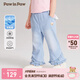 PawinPaw【涼感】卡通小熊童裝春季女寶寶荷葉邊牛仔褲 牛仔藍色/55 90 cm