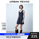 UR2025夏季新款女裝復古學(xué)院風(fēng)休閑無(wú)袖牛仔連衣裙UYY850163 靛藍 M