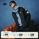 adidas經(jīng)典復(fù)古三條紋雙拉鏈寬松夾克外套男女春季阿迪達(dá)斯三葉草   黑色   M