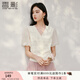香影法式v領(lǐng)拼接針織衫女2025夏季新款正肩泡泡袖開(kāi)衫米白色上衣 米白 M 160/84A/95-110斤