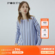 PORTS寶姿 商場(chǎng)同款新品女裝氣質(zhì)百搭條紋針織上衣LL8K414RKE004 貝爾藍(lán) S