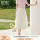 香影白色網(wǎng)紗蓬蓬裙半身裙女2025夏季新款超仙小白裙a字仙女裙子 米白 M 160/84A/95-110斤