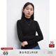 自巧【熱特姆蓄熱】小個(gè)子修身長(cháng)袖打底針織衫女2024新款t恤上衣 謐黑色半高領(lǐng) M (4碼)