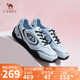 駱駝（CAMEL）【王俊凱同款】月牙2.0德訓鞋女運動(dòng)休閑鞋 L25S577059C 藍色 37