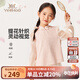 英氏（YEEHOO）兒童漢服女童襯衣秋季國風(fēng)淑女新中式唐裝秋裝新款衣服中大童裝 微雨朦朧粉色 140