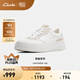 Clarks其樂(lè)輕盈系列女鞋新品透氣時(shí)尚厚底簡(jiǎn)約輕盈防滑休閑板鞋 白色 261747264 37