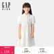 GAP女童2025夏季新款小熊刺繡polo領(lǐng)棉質(zhì)短袖連衣裙兒童裝767293