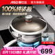愛仕達炒鍋純鈦炒鍋家用廚房無涂層防粘高端炒菜鍋新品 燃氣電磁通用 100%純鈦0涂層防粘炒鍋 32cm