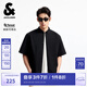 杰克·瓊斯（JACK&JONES）男裝潮百搭寬松休閑簡約純色字母刺繡翻領(lǐng)短袖襯衫男裝225204019 E40黑色 常規(guī) M