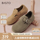百思圖24秋商場(chǎng)同款通勤勃肯鞋平跟女單鞋BG196CM4 杏色 38
