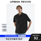 UR2025夏季新款男裝時尚休閑超寬松短袖開襟襯衫UMM250035 黑色 (偏寬松) S (XS-S)