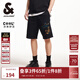 杰克·瓊斯（JACK&JONES）男裝25年涼感衛短褲男夏季外穿潮流寬松沙灘五分褲大褲衩BSQ聯(lián)名 E40黑色-五分 M (175)