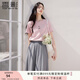 香影粉色t恤女裝短袖正肩2025夏季新款圓領(lǐng)卡通刺繡減齡上衣小衫 粉色 M 160/84A/95-110斤