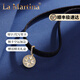 La Martina頸鏈項(xiàng)圈choker羅盤項(xiàng)鏈女皮繩鎖骨鏈短款脖子配飾女士禮物 時尚黑-雙面可戴