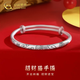 中國黃金（CHINA GOLD）足銀手鐲女款可愛(ài)百搭招財貓活口鐲子婦女節生日禮物送女友愛(ài)人 招財貓手鐲 約25g