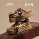 ZHR德訓(xùn)鞋女松果鞋4cm增高潮流棕調(diào)休閑鞋子女復(fù)古板鞋防滑百搭通勤 棕色 4cm增高 37