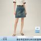范思藍(lán)恩學(xué)院風(fēng)牛仔半身裙女2024新款夏季a字高腰短裙24FS12171 牛仔藍(lán) L