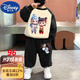 迪士尼（DISNEY）哪吒童裝衛衣套裝2025春秋新款兒童衣服中小童2歲男女寶運動(dòng)裝潮3 A007哪吒敖丙+XT001小小沖鴨褲黑 130 【身高120-130CM】