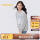 巴拉巴拉童裝女童衛(wèi)衣春裝2024中大童長(zhǎng)袖上衣圓領(lǐng)套頭萌寵潮208124121002