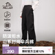 伯希和（Pelliot）山系傘兵褲男女春秋新款戶外工裝褲寬松遮肉闊腿徒步運動登山褲子 【男女同款】漫暮黑 | 5級防潑水 L