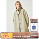 ELLE KIDS童裝 25春季女童復(fù)古學(xué)院風(fēng)立領(lǐng)造型時(shí)髦寬松保暖中長(zhǎng)款風(fēng)衣外套 淺卡其色 160 （S）